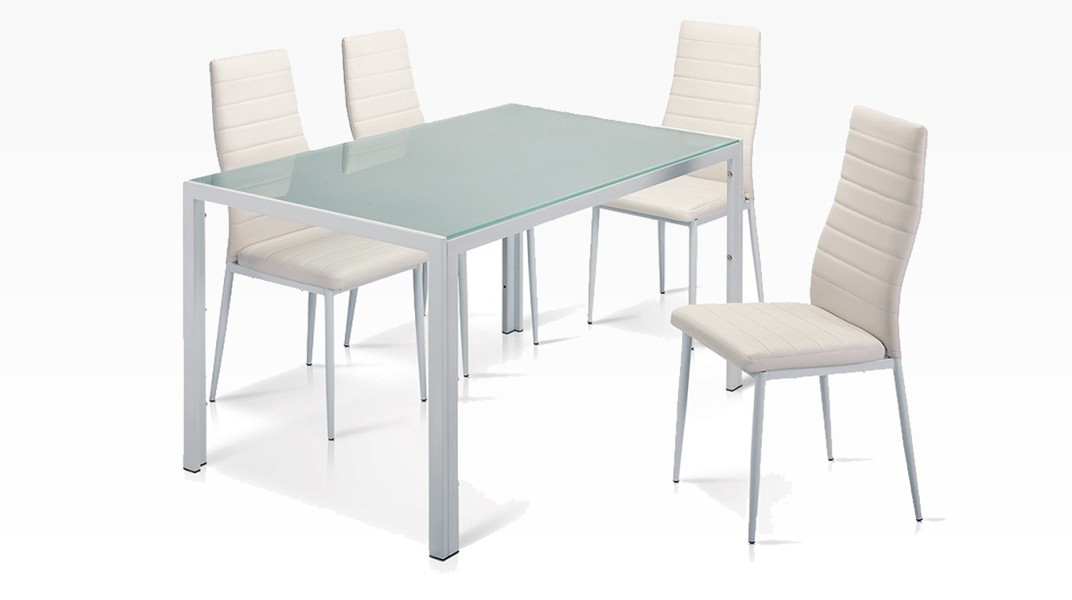 MANY - Table + 6 Chaises Blanc