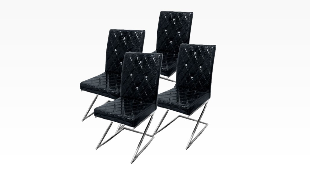 DIAMS - Lot de 4 chaises Noir