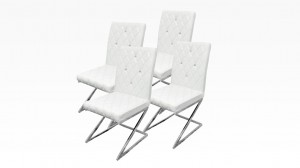 DIAMS - Lot de 4 chaises Blanc