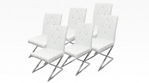 DIAMS - Lot de 6 chaises Blanc