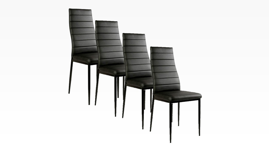 MANY - Lot de 4 chaises Noir