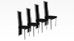 LIVING - Lot de 4 chaises Noir
