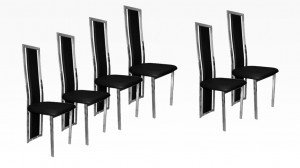 LIVING - Lot de 6 chaises Noir