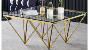 Table Basse GIZE Gold et transparent