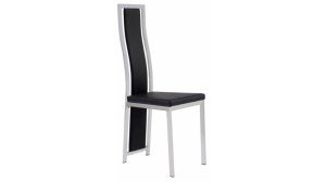 Chaise DANA Chrome similicuir Blanc