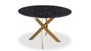 Table à manger ronde OLIVIA GOLD et  noir