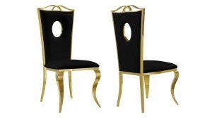 Chaise Royal gold en Velours noir