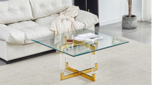 Table basse CRYSTAL carrée en verre
