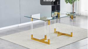 Table à repas rectangle en verre