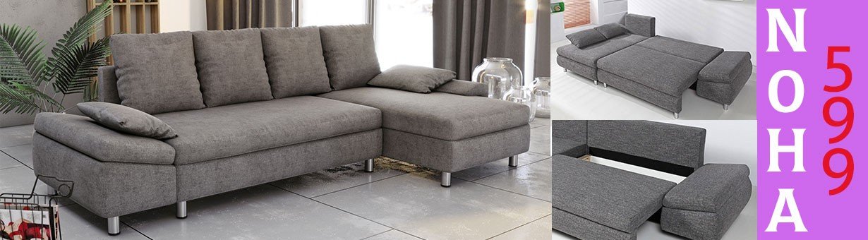 NOHA - Canapé d'angle Convertible